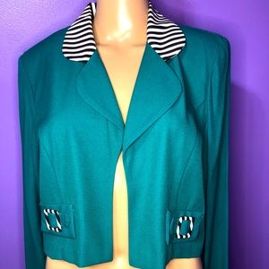 Vintage stripe crop blazer 10P
